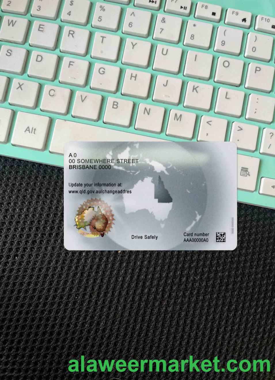 Australia Queensland state driving licence photolook BACK